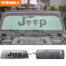 Shineka-protetor solar para jeep wrangler jl 2018, acessório de proteção contra o vento, com logo do caveira 2024 - compre barato