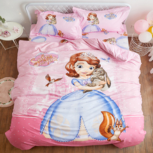 Disney consolador jogo de cama beleza e a princesa sofia algodão folha único gêmeo completo quen king size 3d capa edredão menina 2024 - compre barato