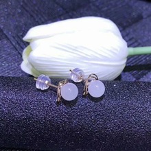 Shiloom 18k oro rosa real Natural jaspe blanco stud pendiente clásico bonito joyería mujeres boda regalo nuevo myme06018hy 2024 - compra barato