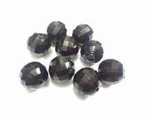 Free Shipping !! 20MM 100pcs/lot Black  Acrylic Solid Faceted Beads 2024 - buy cheap