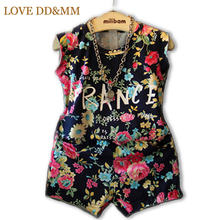 Amor de DD & MM Niñas Ropa conjuntos 2020 novedad de verano color retro flores cartas camisetas + Pantalones cortos traje de ropa de niños de moda 2024 - compra barato