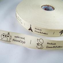 5 yardas/lote 1 ''25mm 100%" estilo Natural "cinta de algodón impresa DIY etiqueta hecha a mano costura y embalaje accesorios satén RubanY118 2024 - compra barato