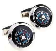 New Design Factory Price Retail Men's Cufflinks Copper Material Blue Colour Compass Design Enamel Cuff Links Free Shipping 2024 - buy cheap