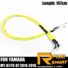 147cm Throttle Cables For YAMAHA MT-07 FZ-07 2014 2015 2016 2PCS Motorcycle Accelerator Lines MT07 MT 07 FZ07 FZ 07 Yellow Black 2024 - buy cheap