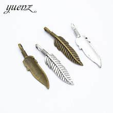 YuenZ 15pcs 2colour Antique bronze Alloy Metal feather Charms Pendants Jewelry Findings Accessories Fit DIY Necklace 36*9mm D321 2024 - buy cheap