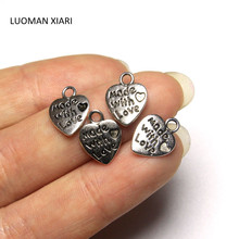 20/50 Uds. Venta al por mayor de abalorios de aleación de Zinc de Metal Vintage DIY colgante en forma de corazón, collar, pendiente de pulsera para fabricación de joyas 9*12mm 2024 - compra barato