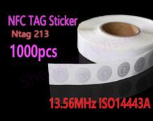 1000pcs/Lot NFC Tag Stickers Ntag213  RFID Tag 13.56MHz ISO14443A NFC Sticker Universal Label for all NFC phones 2024 - buy cheap