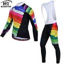 KIDITOKT-Conjunto de Ropa de Ciclismo profesional, Jersey de manga larga para bicicleta de montaña y carreras, Ropa de otoño 2024 - compra barato