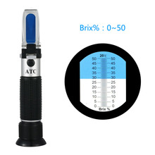 Hot Handheld 0-50% Brix Plastic Material Black Handle Refractometer Brix Refractometer 2024 - buy cheap