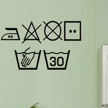 Laundry Symbols Wall Window Sticker Washing Kitchen Utility Wall Decal Laundry Room Sign Washing Room Vinyl Home Decor 2024 - buy cheap