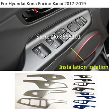 Car Body Door Window Glass Panel Armrest Lift Switch Button Trim Frame 4pcs For Hyundai Kona Encino Kauai 2017 2018 2019 2020 2024 - buy cheap