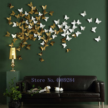Decoración de pared de cerámica nórdica, mariposa creativa, estéreo 3D, montaje en pared, fondo, accesorios de decoración para el hogar 2024 - compra barato