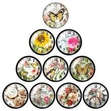 Clock flowers pattern buildings 10pcs mixed 12mm/16mm/18mm/25mm Round photo glass cabochon demo flat back Making findings 2024 - buy cheap