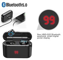 Q32 HBQ TWS Беспроводные Bluetooth 5,0 наушники 3D стерео наушники спортивные наушники с цифровым дисплеем микрофон портативная зарядная коробка 2024 - купить недорого