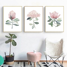 Watercolor Protea Flowers Nordic Posters and Prints Wall Art Canvas Painting Wall Pictures For Living Room Home Decor 2024 - buy cheap