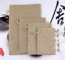 16*20cm 20pcs Jute Christmas Gift Bags Cotton Linen Drawstring Pouches Muslin Wedding Party Favor Holders Packaging Bags 2024 - buy cheap