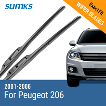 SUMKS-escobillas de limpiaparabrisas para Peugeot 206, brazos de gancho compatibles con 22 y 22 pulgadas, 2001, 2002, 2003, 2004, 2005 2024 - compra barato