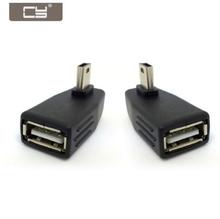 CY Mini USB папа к USB гнезду 90 градусов вертикальный правый угловой адаптер для Aux автомобиля 2024 - купить недорого