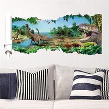 3d dinosaurs wall stickers jurassic park home decoration 1458. diy cartoon kids room animals decals movie mural art posters 3.0 2024 - buy cheap