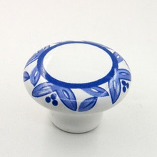 Maçanetas de móveis de porcelana, 38mm branco e azul, puxador de gavetas de cerâmica, flor azul, puxador de cerâmica 2024 - compre barato
