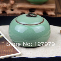 Longquan celadon buckle caddy kiln ceramic sealed storage tank tea set Longquan celadon 2024 - buy cheap