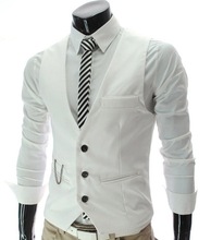 Colete masculino vintage, colete formal para homens, slim fit, de marca, formal, para negócios 2024 - compre barato