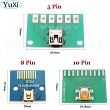 YuXi-MINI USB A Adaptador DIP, conector hembra de 5 pines, 8 pines, 10 pines, con PCB, para teléfono y PC 2024 - compra barato