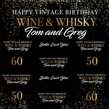 Fondo fotográfico personalizado de vino y whisky dorado, 50 cumpleaños, Ordenador de alta calidad, fiesta 2024 - compra barato