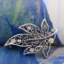 Beautiful Glisten Maple Leaves Rhinestone Brooch Elegant Brooches Crystal Breastpin For Women Girls pins diy Jewelry 32*46mm 2024 - buy cheap