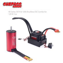 SURPASS HOBBY KK Waterproof Combo 3674 1900KV 2250KV  2500KV Brushless Motor w/ 120A ESC for 1/10 1/8 RC Car 2024 - buy cheap