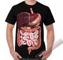Verão gráfico t camisa masculina topos camisetas sistema digestivo 3d impresso feminino engraçado camiseta de manga curta casual tshirts 2024 - compre barato