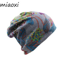 miaoxi New Arrival Women Hat Fashion Floral Female Spring Cap Cotton Beanies Skullies Girls Headdress Caps Adult Scarf Hats 2024 - buy cheap