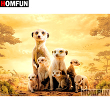 HOMFUN Full Square/Round Drill 5D DIY Diamond Painting "Animal Mongoose" 3D Diamond Embroidery Cross Stitch Home Decor  A19459 2024 - buy cheap