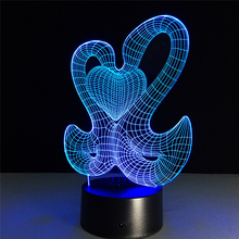 Doble Cisne corazón LED luz de noche 7 colores cambiantes Cisne lago decoración ganso lámpara Cisne encanto regalo como boda fiesta atmósfera lámpara 2024 - compra barato