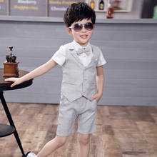 Baby Boys Suit Formal Jacket 2019 New Summer Cotton Boy Suits Wedding Party Kids Blazer Korean Style Infantil Chlidren Clothing 2024 - buy cheap