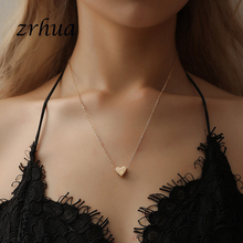 ZRHUA Fashion Elegant Design Simple Heart Necklace For Female Silver Color Love Pendant Necklaces for Women Girls Birthday Gifts 2024 - buy cheap