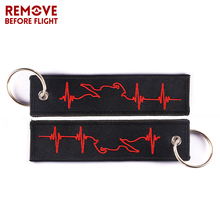 20 PCS Fashion Motorcycles Heartbeat Keychain for and Cars OEM Key Chains Embroidery Key Fobs Jewelry Fashionable Chain Keychain 2024 - buy cheap