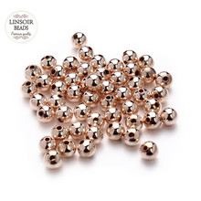 LINSOIR 100pcs Copper Spacer Beads 3mm 4mm 6mm Round Gold/Rhodium/Rose Gold Color Loose Beads for DIY Jewelry Making Findings 2024 - buy cheap