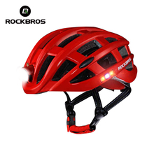 Capacete de ciclismo rockbros capacete de bicicleta ultraleve com luz integralmente moldada bicicleta de estrada montanha segura homens mulheres 49-62cm 2024 - compre barato