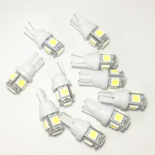 Bombilla LED superbrillante para coche, luz de cuña, lámparas de lectura, T10 W5W, blanco, azul, rojo, amarillo, 5SMD, 500, 5050, 194, 168 2024 - compra barato
