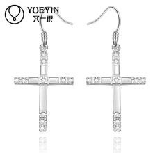 X earrings Wholesale silver plated long Dangle earrings for women wedding jewelry for mother for gift 2024 - buy cheap