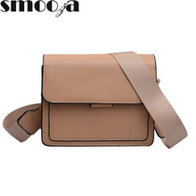 SMOOZA 2020 High Quality Crossbody Bags For Womens Flap Bags Solid PU Simple Leather Shoulder Bag Female Handbag Women Bag 2024 - buy cheap