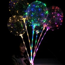 18 дюймов светящийся светодиодный воздушный шар с палкой прозрачный день Святого Валентина свадебные украшения шары haha998 2024 - купить недорого