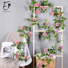 Erxiaobao flores artificiales pompón mamá falso crisantemo seda Dendranthema flor vid fiesta en casa boda decoración colgante de pared 2024 - compra barato