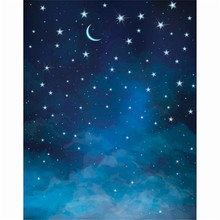 Crescent Moon Glitter Stars Blue Night Sky Photo Backdrop Newborn Baby Photoshoot Props Children Photography Studio Backgrounds 2024 - buy cheap