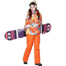 Ski Suit Women Winter Thicken Ski wear Girls Waterproof Mountian Snowboard Set Strap Pants snow jacket and pants Female 2024 - buy cheap