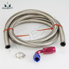 AN-10 10-AN STAINLESS STEEL BRAIDED OIL/FUEL HOSE 1FT+90 Degree SWIVEL HOSE END/ADAPTER 2024 - buy cheap