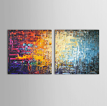 wall canvas art set of 2 Modern Abstract Color Bricks Hand-painted Wall Pictures for Living Rooms Canvas Painting Home Decor 2024 - buy cheap