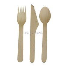 ipalmay 2000pcs Disposable Wooden Tableware Fork Spoon Knife Wedding Kids Birthday Party Supply Wooden Cutlery Utensil 2024 - buy cheap