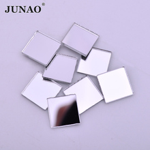 JUNAO 20 шт 12 мм прозрачное белое акриловое зеркало стразы аппликация квадратные кристаллы не шитье камни с плоским низом скрапбукинга страз 2024 - купить недорого